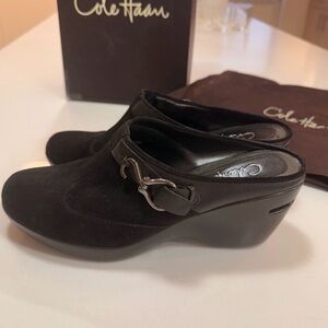 Cole Haan Black Suede Mules